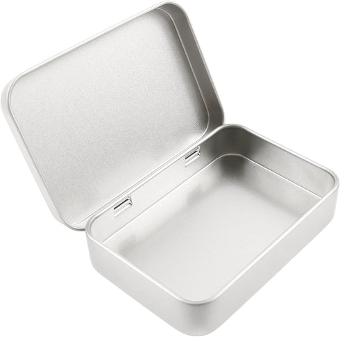 Vagocom 2Pcs Mini Containers with Lids, 3.4x2.3x0.7inch / 8.7x6x1.8cm Empty Metal Hinged Box for Storing Jewelry, Crafts, Sewing Supplies and Othe...