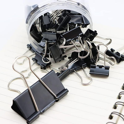 120Pcs Binder Clips Assorted Size, Office Clips with Clear Storage Container, Bulldog Clips, Paper Clips, Office Supplies...