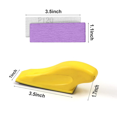 70 PCS Hand Sander Kit,3.5” X 1”Mini Detail Finger Micro Sander Block Small Sanding Tool for Tight Spaces,80 120 180 240 400 600 Grit Wet Dry Hook...