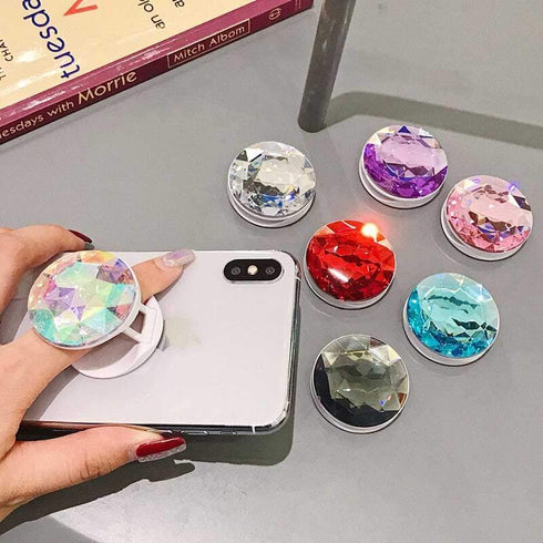 ZOSTLAND Bling Bling Crystal Phone Ring,Universal 360°Adjustable Phone Case Finger Grip Stand Holder Desk Stent Mount Car Hook Compatible with iPh...