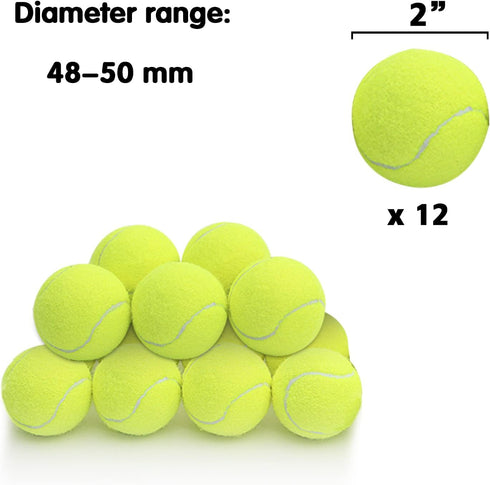 12 Pack Mini Tennis Balls for Pet Playing Fecth, 2 inch Dog Training Tennis Balls for Small Size Dogs, Interactive Dog Playing Balls Fits 2 inch A...