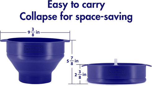 The Original Korcci Microwaveable Silicone Popcorn Popper, BPA Free Microwave Popcorn Popper, Collapsible Microwave Popcorn Maker Bowl, Use In Mic...