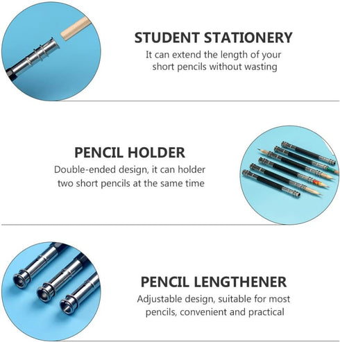 13Pcs Adjustable Dual Head Pencil Extender Holder Pencil Lengthener Pencil Saver Friendly for Art Craft Hobby Office Makeup Pencil Eyeliner Color ...
