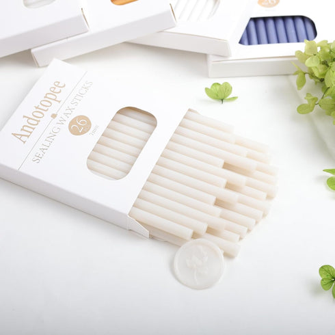 Translucent Wax Seal Sticks 26pcs, Andotopee Glue Gun Wax Seal Sticks for Wax Seal Stamp, Premium Sealing Wax for Envelope Letter Seal Wedding Inv...