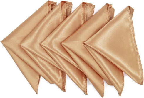 5-Pack Set Men's Solid Color Pocket Square Handkerchief - Diff Colors...