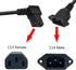C14 to C13 Panel Mount Power Cable, 90 Degree Right IEC 320 C13 Female to C14 Male PDU Power Supply Extension Cord, for Computer LED HDTV Monitor ...