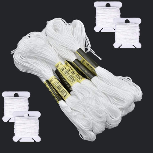 White Embroidery Floss,26 Skeins Embroidery Threads for Cross Stitch,Friendship Bracelets String,and DIY Art Craft ,with 10 PCS Floss Bobbins...
