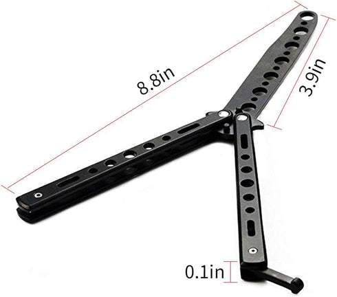 Butterfly knife, 2 Pack Practice Knives Trainer Martial Arts Practice Swords Steel Metal Folding Training Knife Tool Unsharpened for Men Boys Kids...