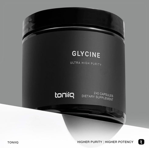 Toniiq 1300mg Glycine Supplements - 4 Month Supply - Min. 98.5%+ Tested Purity - Ultra High Strength and Bioavailable Glycine Powder Supplement - ...