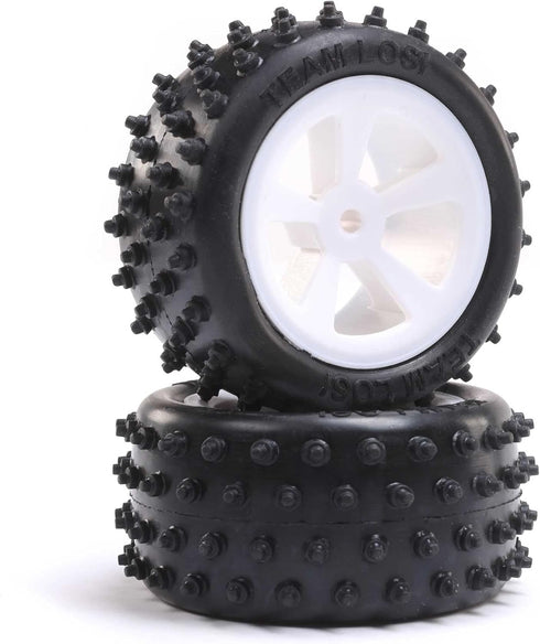 Losi 4 Row Rear Tires Mounted White 2 Mini JRX2 LOS41024...