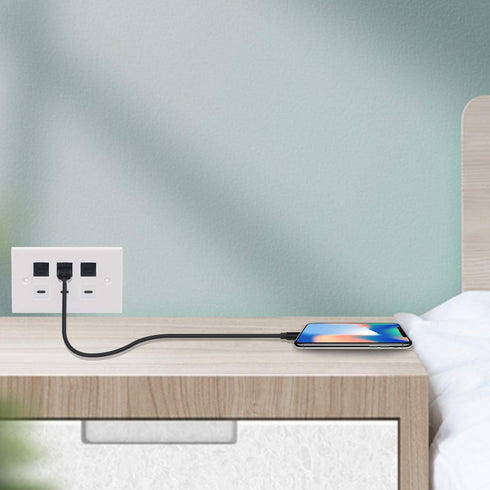 GELRHONR USB C Keystone Jack Cable, USB 3.1 Type C Male to Female Panel Mount Insert Adapter, 0.2M, White, Compatible with USB Type-C & Standard 2...