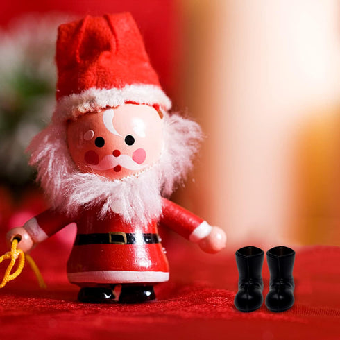 Honbay 6 Pairs Mini Santa Claus Shoes Boots Christmas Mini Shoes Model for Crafts Christmas Dollhouse Decorations...