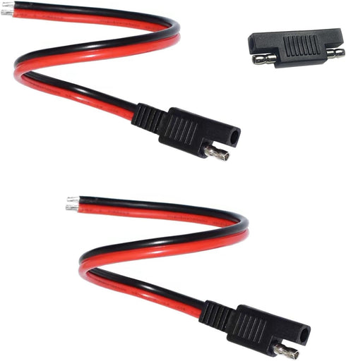 SAE Connector, 12AWG SAE Single Plug DC Quick Disconnect Power Extension Cable with Polarity Reverse Adapter for Motorcycles, Solar Panels, Cars, ...