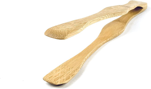 JapanBargain, Bamboo Wood Toaster Tongs Toast Tong Kitchen Tongs for Cooking Serving Bread Fruit Pickles, 10.5 inch, 4 Pack...