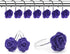 12 PCS Home Fashion Decorative Anti Rust Shower Curtain Hooks Rose Design Shower Curtain Rings Hooks (Purple)...