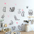 Cartoon Cats Wall Decals - MAIYU 9 Cute Kittens with Butterfly Heart Paw Print Wall Stickers for Kids Bedroom Living Room Nursery Home Decorations...