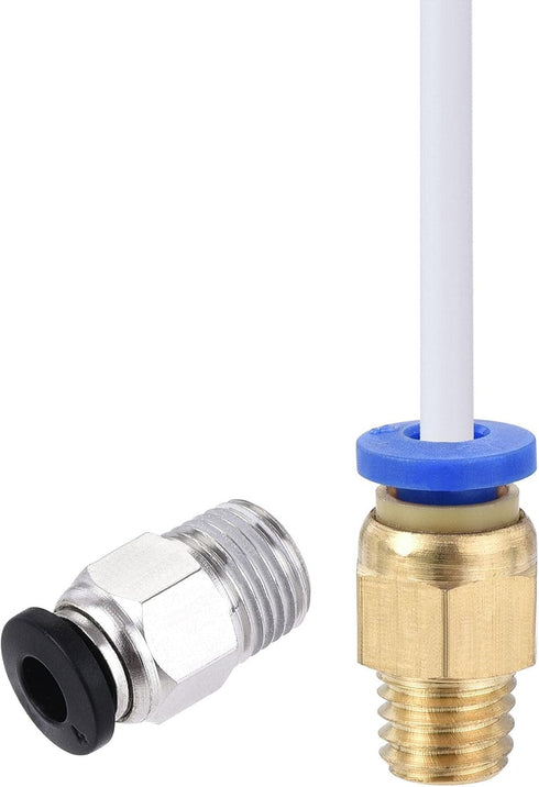 uxcell Pneumatic PTFE Air Tubing Kit with M8 G1/8 Push to Connect Fittings for Air Hose Line Pipe 4mm OD 2M White...
