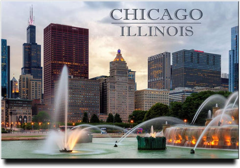 Chicago Fridge Magnet Illinois Travel Souvenir Buckingham Fountain......