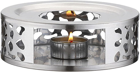 Stainless Steel Teapot Warmer, Metal Teapot Heater with Tealight Holder Stainless Steel Candle Base Coffee Tea Warmer for Glass Teapot, Stainless ...
