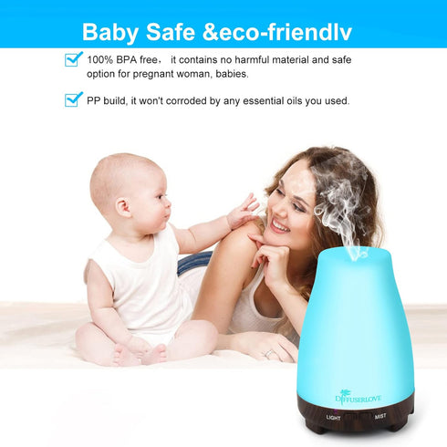 Diffuserlove Essential Oil Diffusers 200ML Remote Control Diffuser Mist Humidifiers BPA-Free Aromatherapy Diffuser (Black Base)...