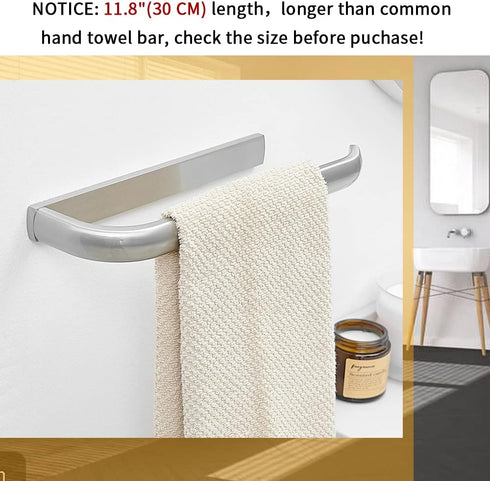 BESy Brass Hand Towel Bar for Bathroom Brushed Nickel, Rustproof Wall Mounted Towel Rack Hanger Bathroom Hardware Accessories Towel Holder 12 Inch...