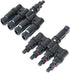 1 Pair Solar Energy Panel MC-4 T Branch Connectors Cable Coupler Combiner - 1 Male to 4 Female(M/4F) and 1 Female to 4 Male(F/4M)...