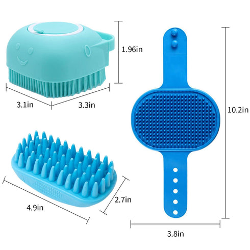 Dog Bath Brush Scrubber Pet Bath Brush Puppy Dog Soap Scrubber for Short Long Haired Dogs and Cats Grooming Cleaning...