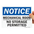 SmartSign - U9-2250-ND_5x7 "Notice - Mechanical Room, No Storage Permitted" Label | 5" x 7" Laminated Vinyl...