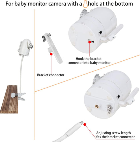 Flexible Baby Monitor Clip Camera Mount Compatible with Infant Optics DXR-8 and DXR-8 Pro Baby Monitor, Flexible Long Gooseneck Arm, Baby Monitor ...