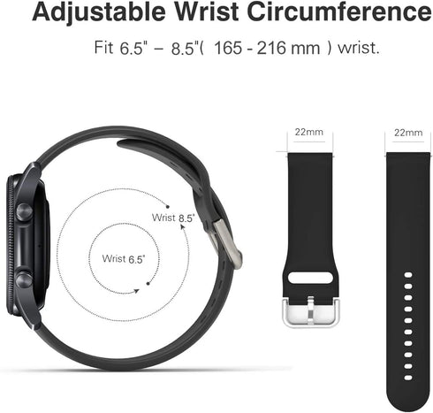 22 mm Silicone Watch Bands Compatible with Samsung Gear S3 Frontier/Classic/Galaxy Watch 3 45mm/Galaxy Watch 46mm Smart Watch for Men Women,Quick ...