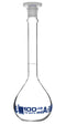 EISCO Volumetric Flask, 100ml - Class A, ASTM - Tolerance ±0.08ml - Polypropylene Stopper - Single, White Graduation - Borosilicate Glass...