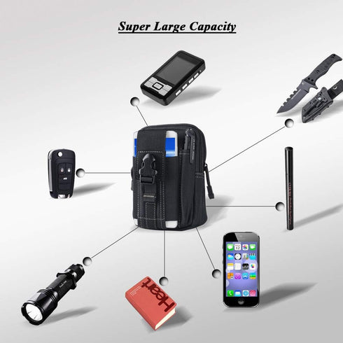 Waist Cell Phone Holster Belt Bag Universal Outdoor Phone Pouch Case Gadget Pocket for iPhone X 8 7 6 6s Plus Samsung Galaxy S8 S7 S6 S5 S4 S3 Not...