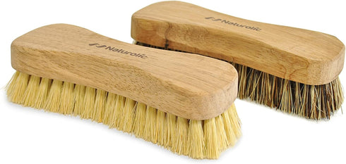 All-Natural Wooden Scrub Brush Set | Wooden Handle | Tampico and Palmyra bristles | Eco Friendly Cleaning Products | Pack of 2...