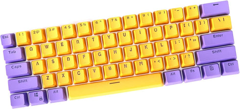 CJXSP PBT 61 Keycaps 60 Percent, Gaming Keycaps OEM Profile Backlit Keycap Set for 60 Percent Cherry MX Mechanical Keyboard ?Only keycaps (Marigol...