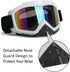 Motocross Goggles - Anti UV, Windproof, Dustproof, Anti Fog, Anti-Scratch Glasses for ATV, Off Road, MX, Ski - White Frame + Color Lens...