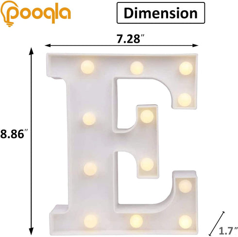 Pooqla LED Marquee Letter Lights Sign, Light Up Alphabet Letter for Home Party Wedding Decoration E...