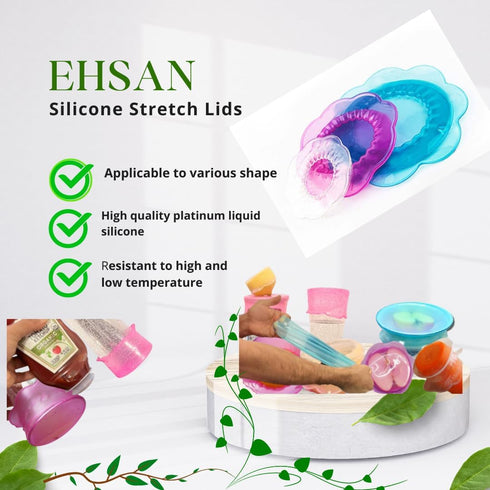 Reusable Silicone Stretch Lids - Silicone Stretch Lids for Kitchen Food Storage – Durable,Reusable 6pcs Silicone Bowl Covers for Food Storage & Mi...