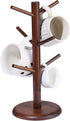 Patelai Coffee Mug Tree with 6 Hooks Wood Mug Holder Tree Mug Stand Hanger Kitchen Coffee Mug Tree Countertop Tea Cups Holder Stand 14 Inch Remova...