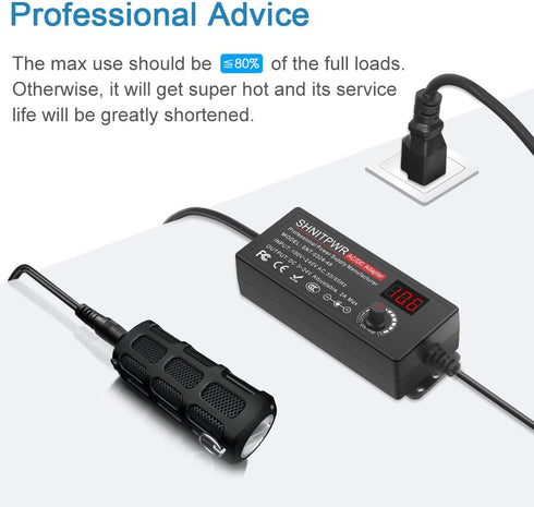SHNITPWR Universal AC to DC Adapter 3V ~ 24V 2A 48W Switching Power Supply 3V 5V 6V 9V 12V 15V 18V 19V 20V 24V 1A 1.5A 2 Amps Adjustable AC/DC Con...