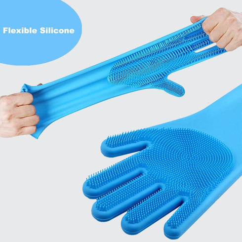 Pet Washing Gloves, Gentle Silicone Dog Bath Shampoo Shower Brush Grooming Mitts Waterproof, Massaging and Bathing Rubber Scrubber for Dogs & Cats...
