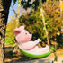 Pig Statue Garden Outdoor,Swing Garden Hanging Pig Resin Home Decor,Charmingly Naive Pig Decoration Garden Decor for Patio Yard Lawn Fence Pathway...