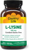 Country Life L-Lysine 500mg with B-6, Supports Immune Health, Promotes Collagen Renewal in Lips and Mouth, 100 Vegan Capsules, Certified Gluten Fr...