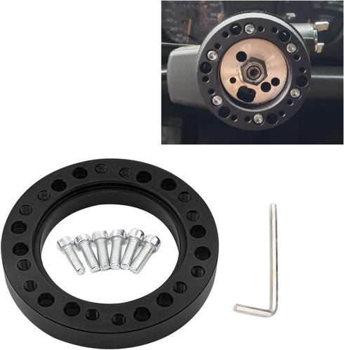 QODOLSI Pack-1 Steering Wheel Elevator Kit, 12.5mm/0.49" Aluminum Steering Wheel Adapter Spacer, Steering Wheel Hub Adapter for Most Cars SUVs and...