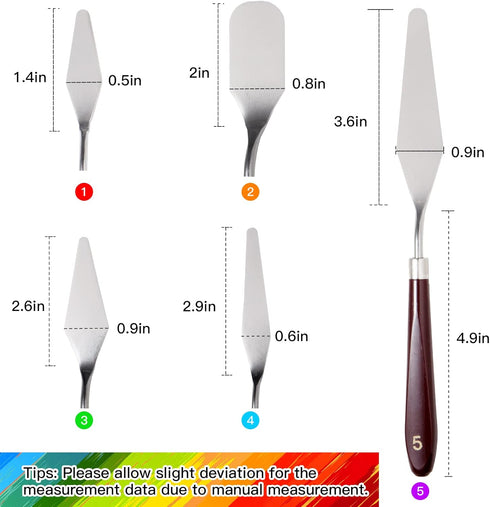 10PCS Palette Knife, Stainless Steel Painting Knife Set, Flexible Spatula Pallet Knife, Metal Artist Knives, Oil Painting Accessories Color Mixing...