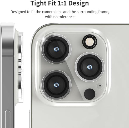 Sinjimoru iPhone 15 Series Anti-Light Scatter Tempered Glass Lens, Camera Lens Protector for iPhone 15 Pro/15 Pro Max Phone Lens Protector. Lens G...
