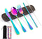 Rainbow Travel Utensil Set, Stainless Steel Camping Cutlery, Portable Utensils Set with Case, Set of 6 Reusable Silverware Set, Lunch Utensils Set...