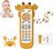 Baby TV Remote Control Toy with Soft Silicone Cute Carb Cover, Musical Realistic Play Remote Toy with Light and Sound, 3 Language Educational Lear...