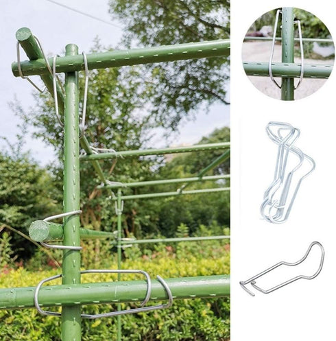 20Pcs Plant Cages Connector Vegetable Trellis Wire Clip Plantn Cages Steel Buckle Fixing Clamp for Build Home Garden Greenhouse Plants Climbing Pi...