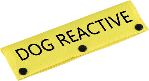Funny Dog Leash Sleeve Dog Reactive Dog Leash Wrap Wrap Alert Hanging ID Patch Tag Pet Birthday Gift (Dog Reactive-YE Sleeve)...
