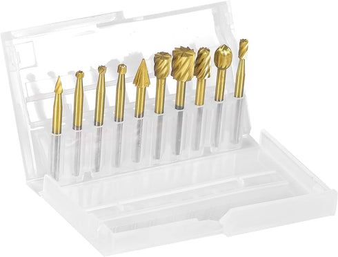 10 PCS Carving Bits HSS Rotary Drill Burr Set 1/8'' (3mm) Shank Wood Engraving Router Bit for Rotary Tool Accessories Rotary Tool for DIY Woodwork...